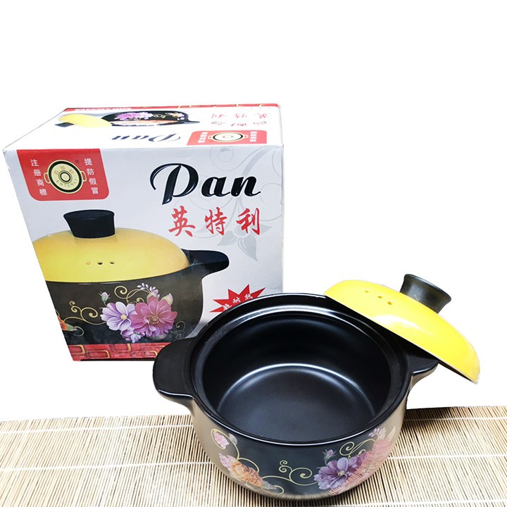 [HCM][SIÊU ĐẸP] Nồi đất họa tiết 1.8 lít hầm canh thịt tràng thạch cao cấp