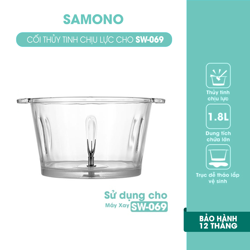 Cối máy xay đa năng SAMONO SW-069S thủy tinh chịu lực - Hàng chính hãng