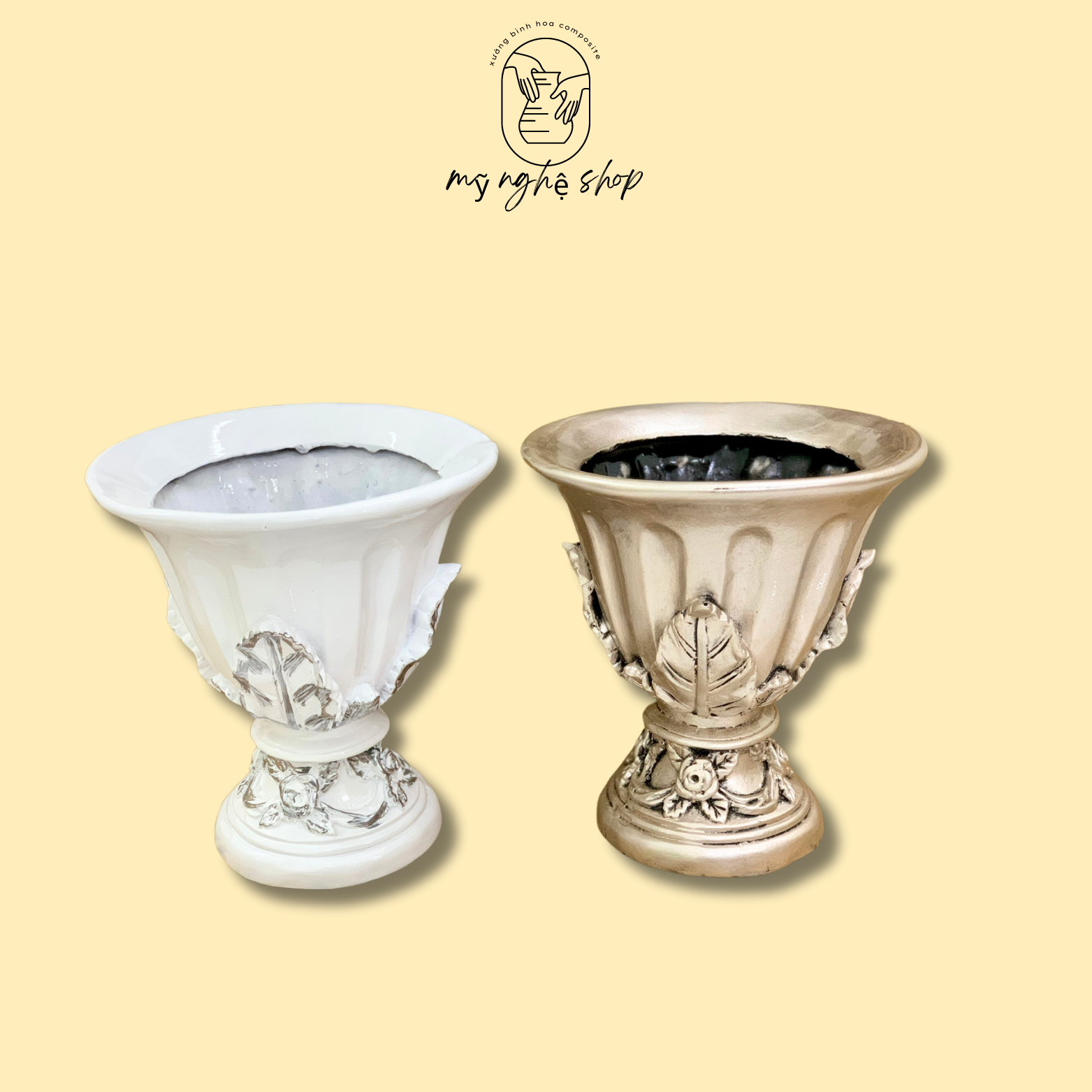 Bình hoa composite mã lọ lá 3, bình cắm hoa, bình hoa decor, bình hoa chơi tết, bình hoa trang trí, Mỹ nghệ shop bình hoa cao cấp