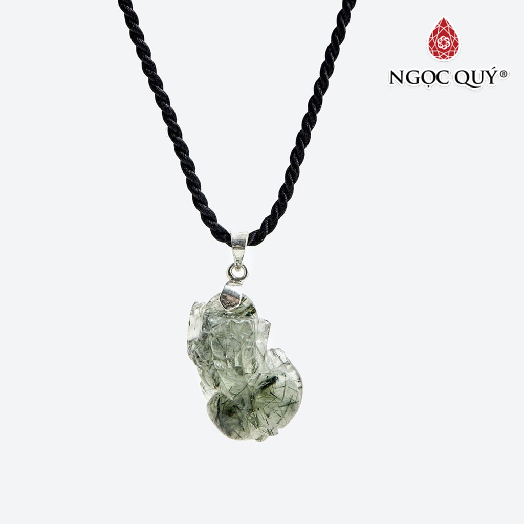 Mặt dây chuyền tỳ hưu thạch anh tóc xanh - ngọc quý