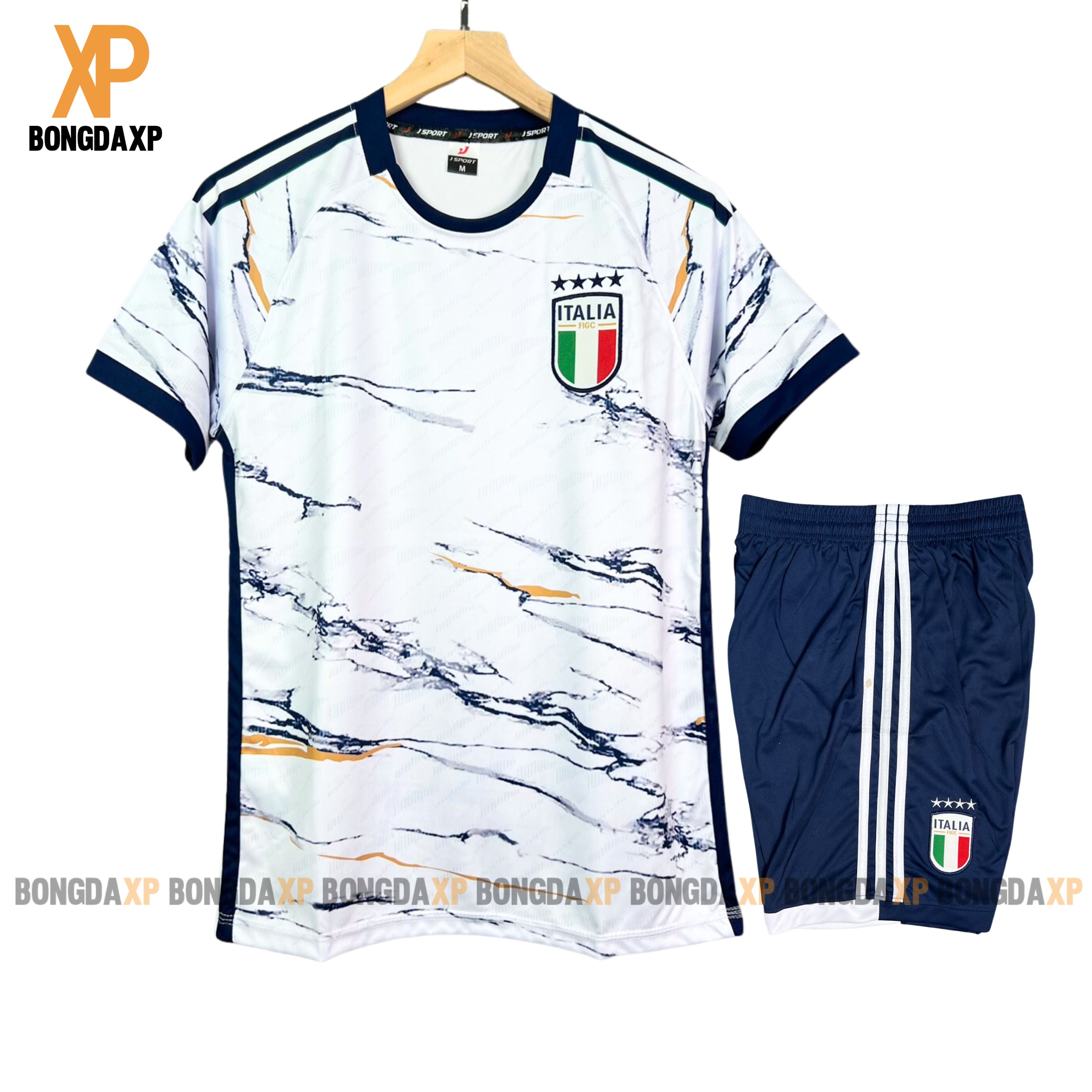 Quần áo bóng đá, đồ đá banh Đội Tuyển Ý Trắng Vải thun lạnh cao cấp