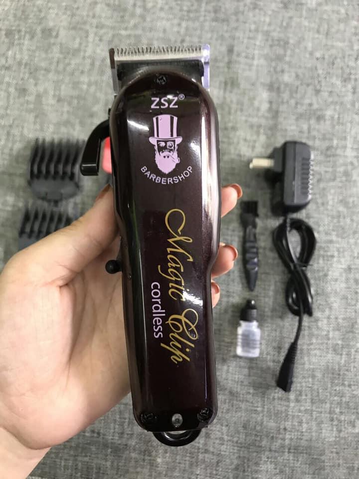 Tông đơ cắt tóc không dây chuyên nghiệp Barber Magic Clip ZSZ - Lưỡi Kép ( Tặng cữ 1.5mm - 4.5mm )