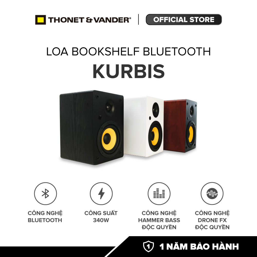 [HÀNG CHÍNH HÃNG ĐỨC] Loa bookshelf Bluetooth THONET & VANDER KURBIS | Công nghệ Bluetooth | Công suất 340w | Công nghệ Hammer Bass và Drone FX độc quyền | Bảo hành chính hãng