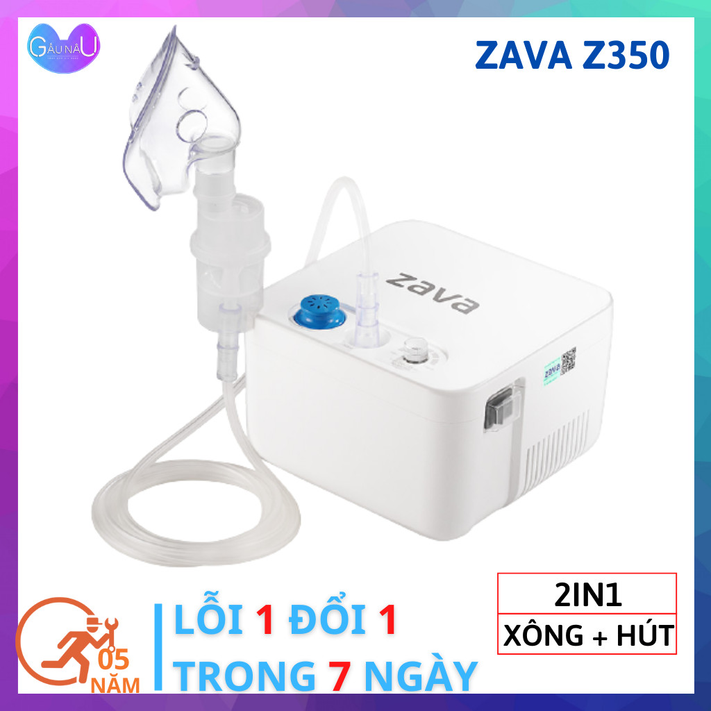 Máy Xông Hút Mũi Họng 2 Trong 1 ZAVA Z350 ( BẢO HÀNH 5 NĂM ) Phù Hợp Cho Cả Gia Đình - CHÍNH HÃNG CÔNG TY VIỆT NHẬT - Máy Xông Mũi Họng Và Hút Dịch Mũi Bản Cải Tiến Có Điều Chỉnh Được Lực Hút Tiện Lợi