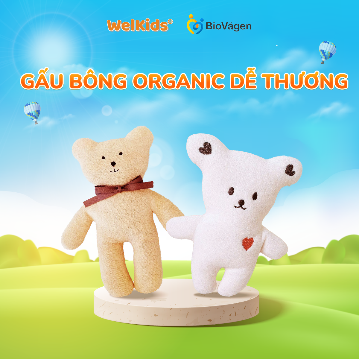 Gấu bông Welkids Organic cho bé