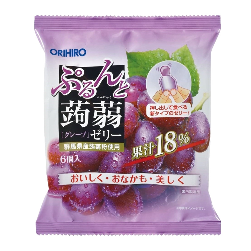 Thạch trái cây Orihiro vị nho tím 6 Viên Nhật bản