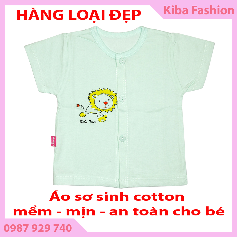 [Hàng đẹp] Áo sơ sinh cộc tay màu cho bé sơ sinh từ 2-6kg (Cotton 100% mềm mịn thoáng mát an toàn cho bé)