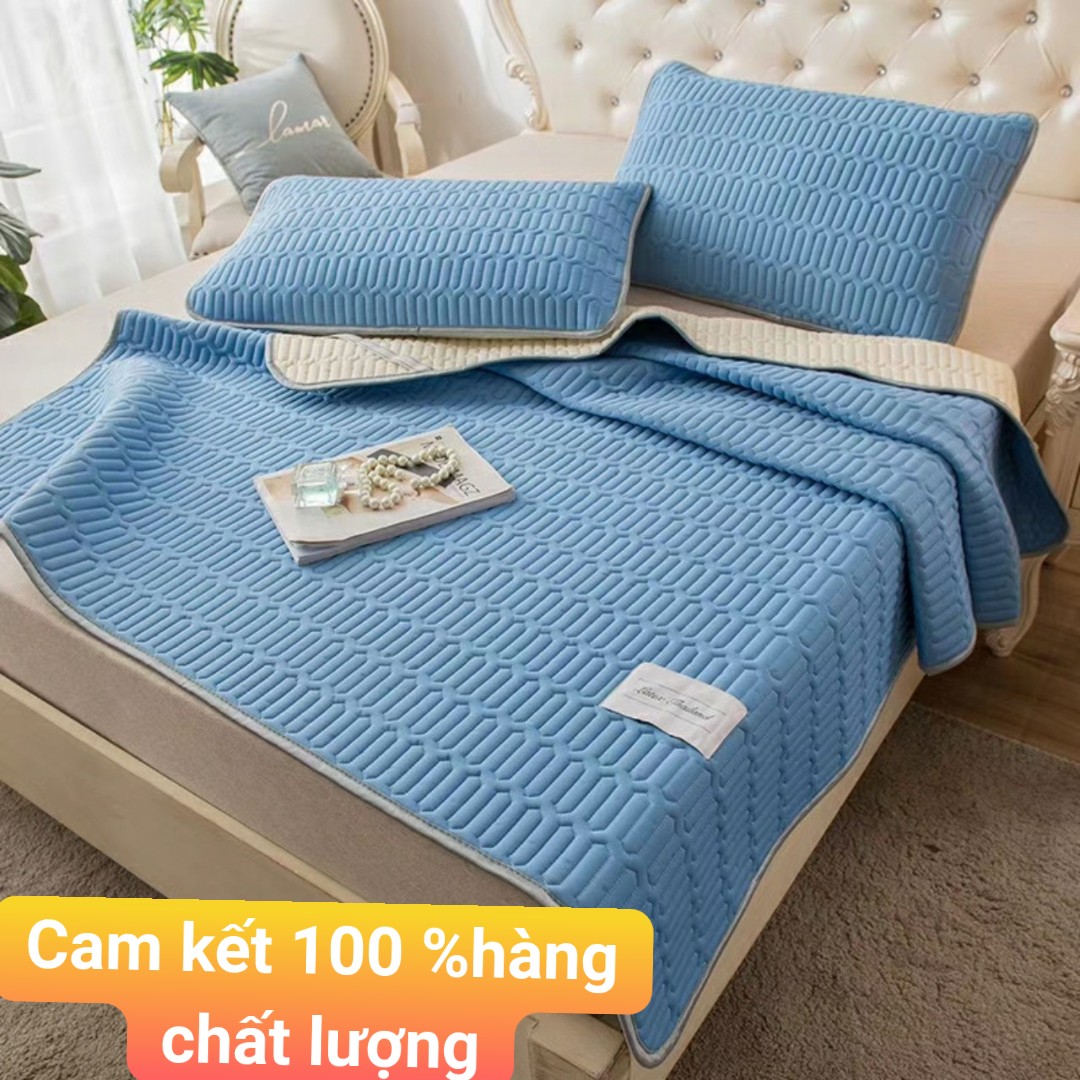 Chiếu điều hòa TENCEL cao su non thiên nhiên loại 1m8 x2m tặng kèm 2 vỏ áo gối