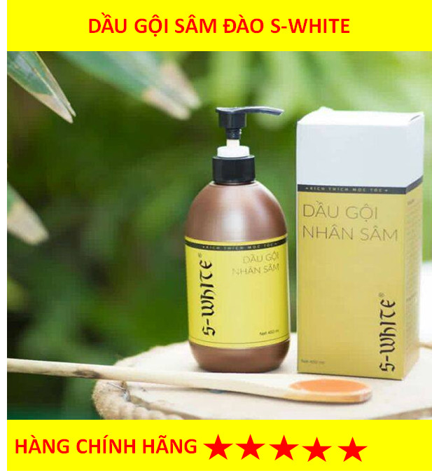 Dầu Gội Nhân Sâm Đào S-White 450ml dầu gội S-White cho mái tóc mềm mượt và đen dài hàng chính hãng giá rẻ bất ngờ