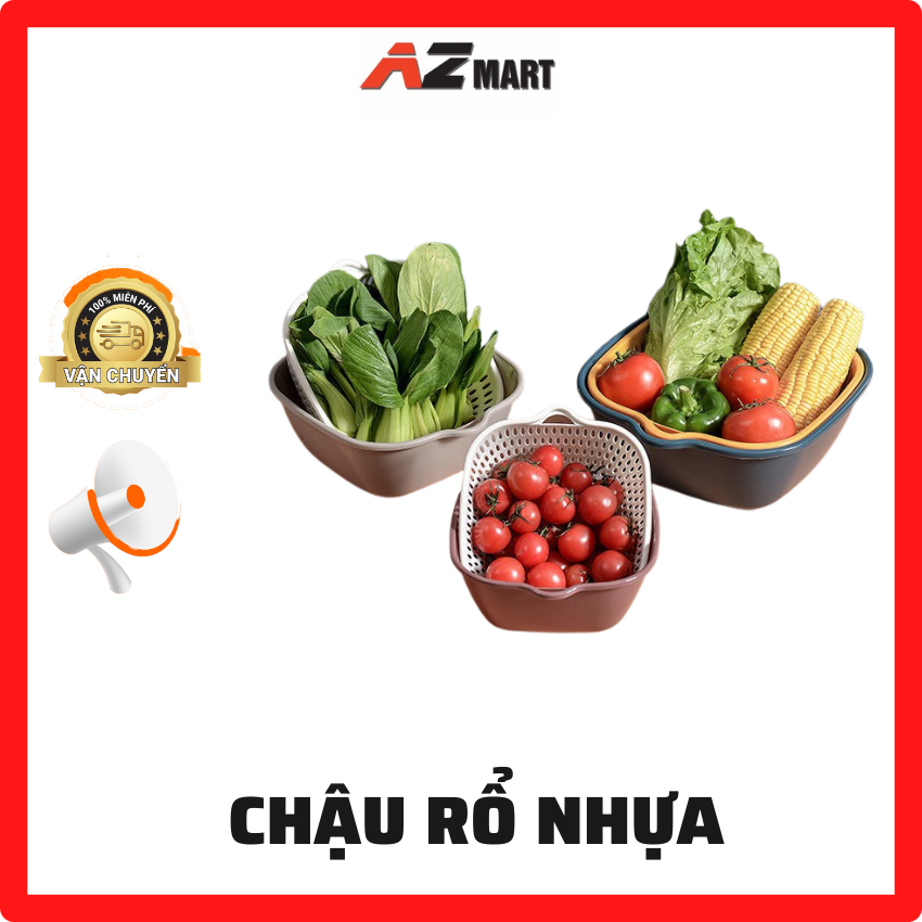 Rổ nhựa rổ nhựa chữ nhật - bộ 6 chậu rổ nhựa cao cấp