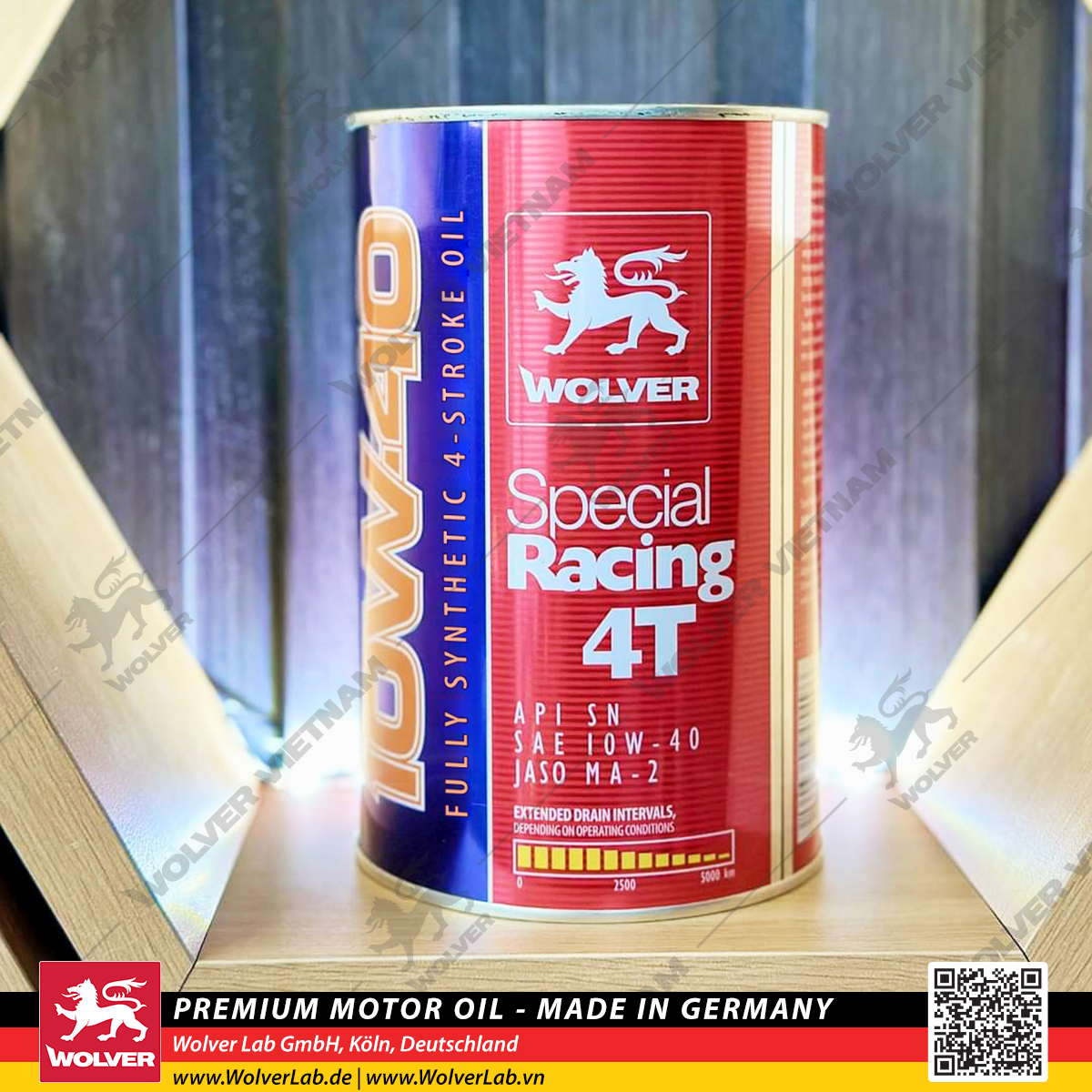 Nhớt Wolver cao cấp Special Racing SN 10W40 4T Fully Synthetic nhập khẩu 100% Đức