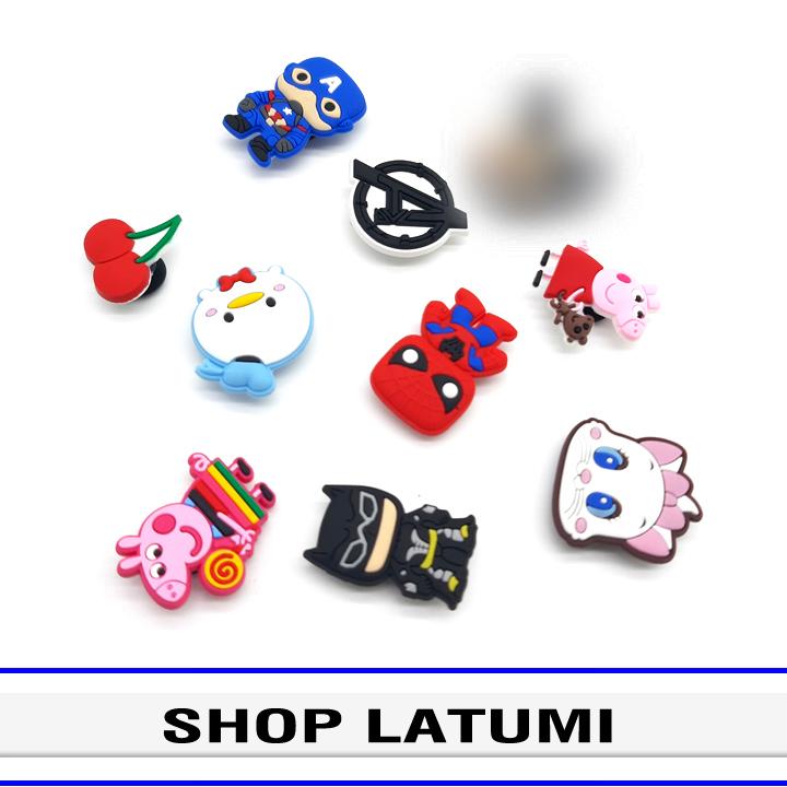 Bộ 10 Sticker 2D trang trí dép hapo, dép sục, bít mũi Latumi S4011 (Không lựa mẫu)