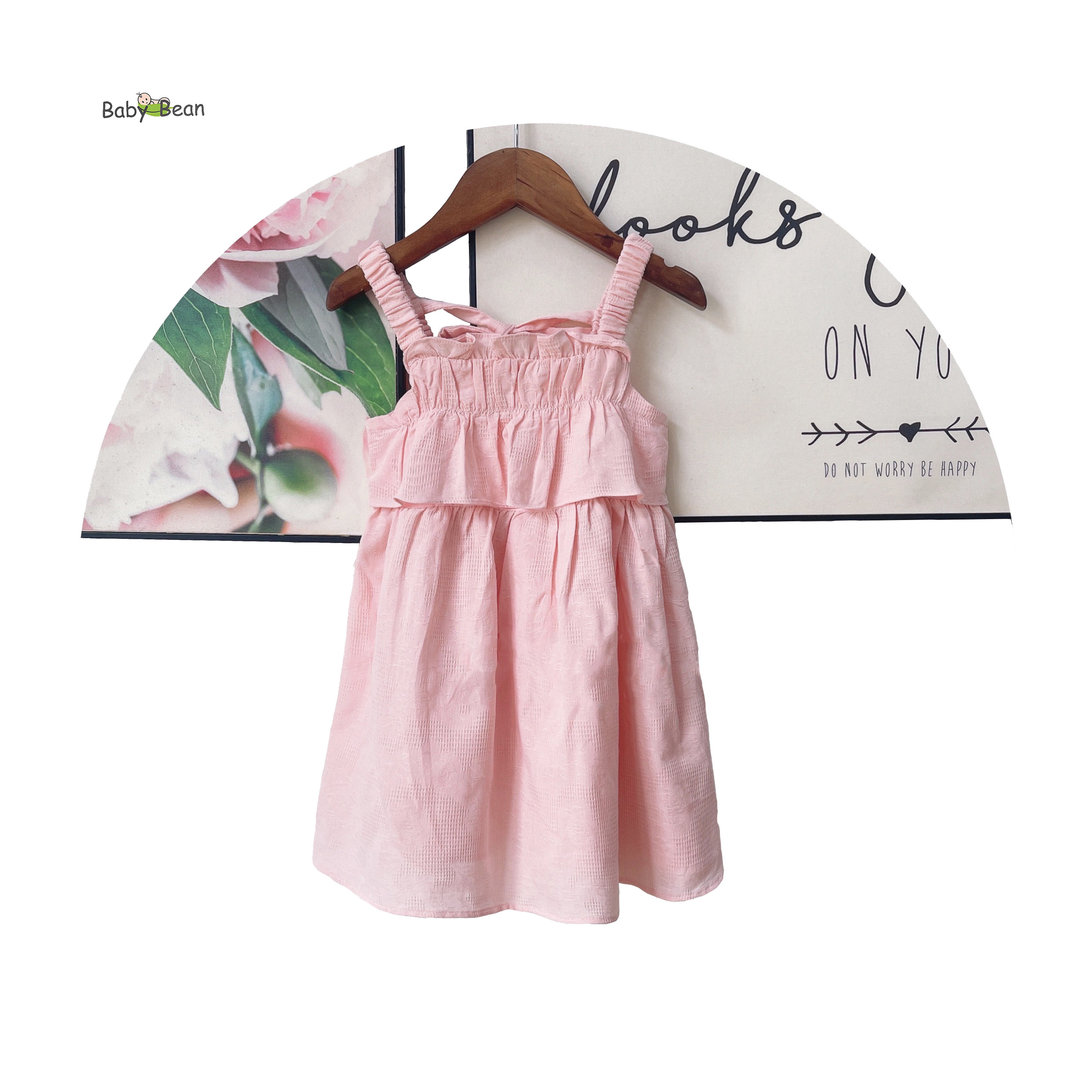 Váy Đầm Cotton 2 Dây Bèo Bé Gái BabyBean
