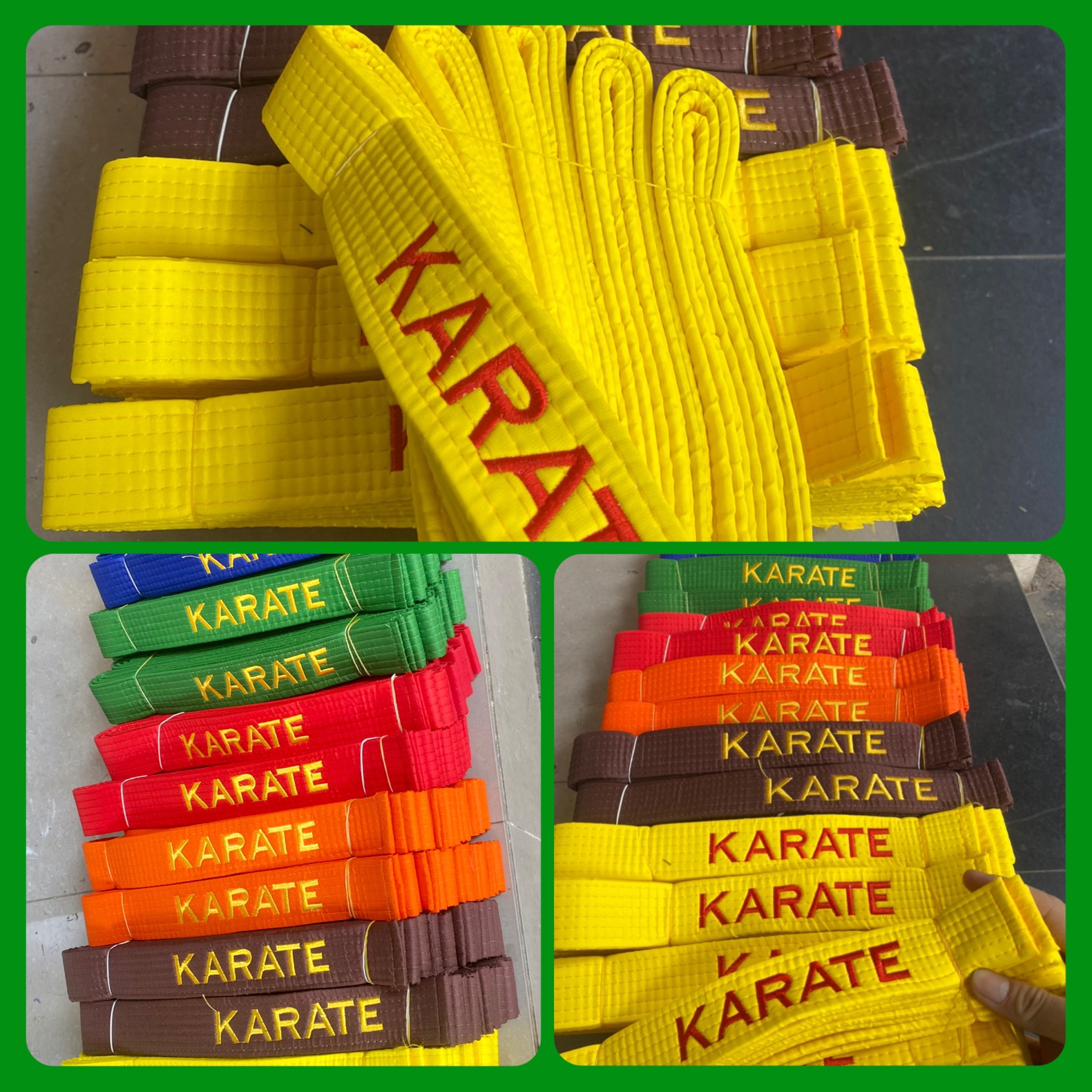 Đai KARATE võ thuật đủ màu lên đai cho các môn sinh đai phong trào giá tốt có giao hỏa tốc sài gòn đủ màu lựa chọn