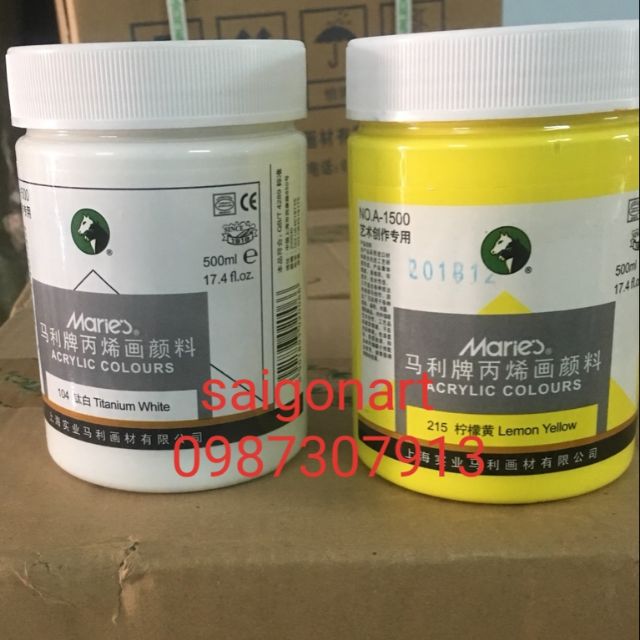 1000ml Màu Acrylic Maries Chuyên Vẽ Tường