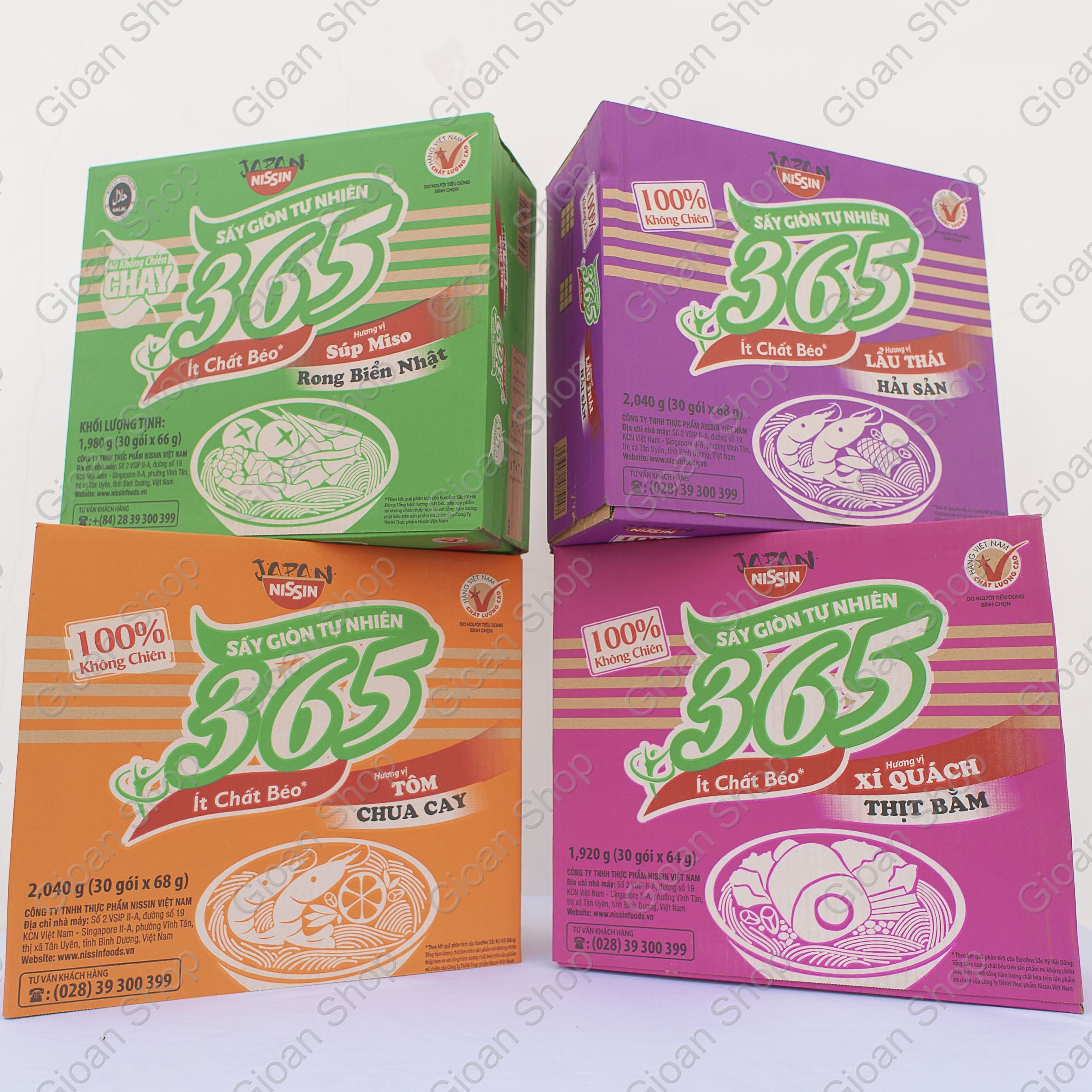Mì Không Chiên 365 Nissin đủ vị ,(thùng 30 gói), mì không chiên , ăn không nóng