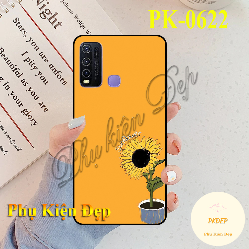 Ốp lưng vivo y50 viền đen in hình hoa hướng dương