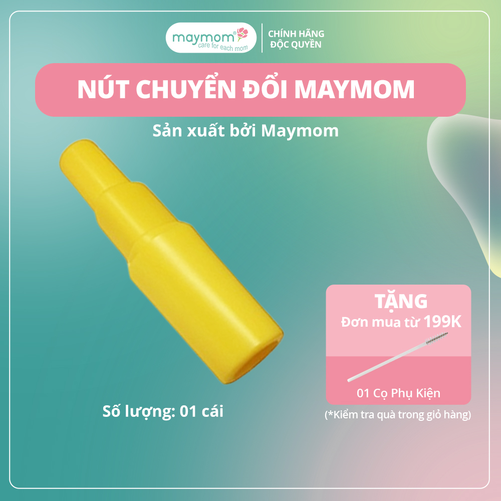 Nút Chuyển Đổi Maymom, Giúp Chặn Sữa Ngắn Thành Chặn Sữa Dài, Kết Nối Được Với Cổ Nối Phễu Cổ Hẹp (1 cái)