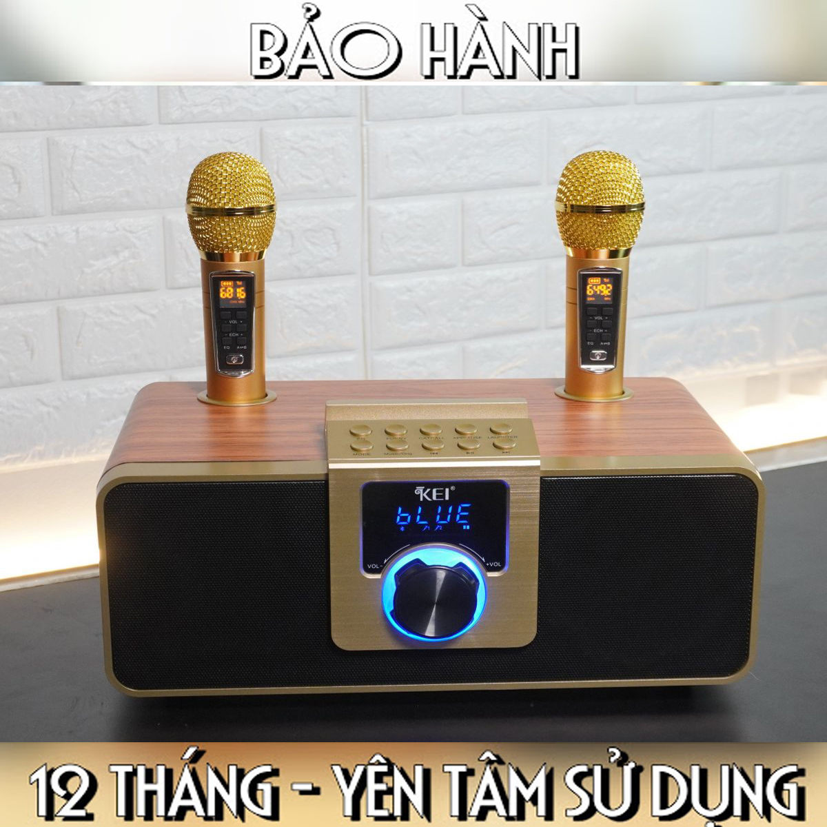 ( Xả Kho ) Bộ Loa Bluetooth Hát Karaoke, Loa Kéo Di Động Giá Rẻ, Loa Karaoke Bluetooth KEI K08, Chỉnh Bass Treble Echo Trên Micro – Đầy Đủ Cổng Kết Nối USB, AUX, TF Card - Loa Xách Tay Du Lịch Cực Chất [Tặng Kèm 2 Micro]