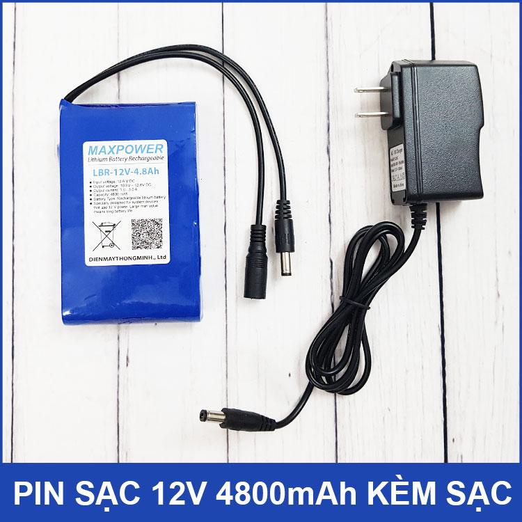Pin sạc 12v 4800mah maxpower kèm sạc