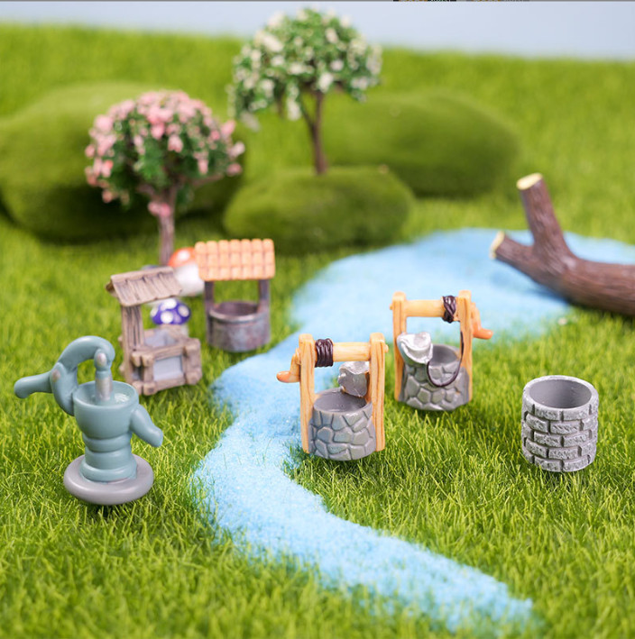 Mô hình giếng nhỏ trang trí tiểu cảnh chậu cây, terrarium