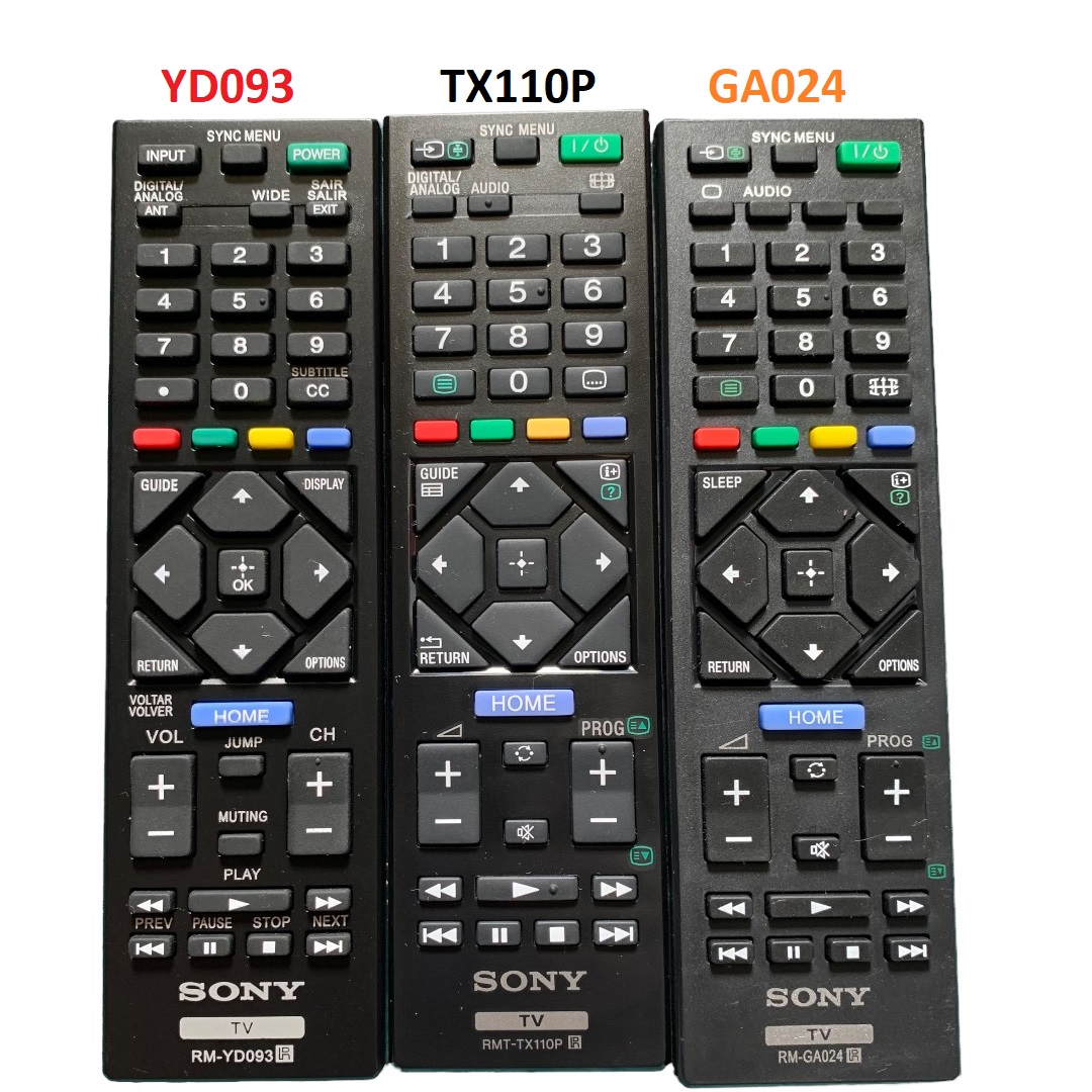 Điều khiển tivi sony smart chính hãng, không giọng nói, remote sony thường, bấm mót của tivi so ny rm-yd093, rmt-tx110p, rm-ga024