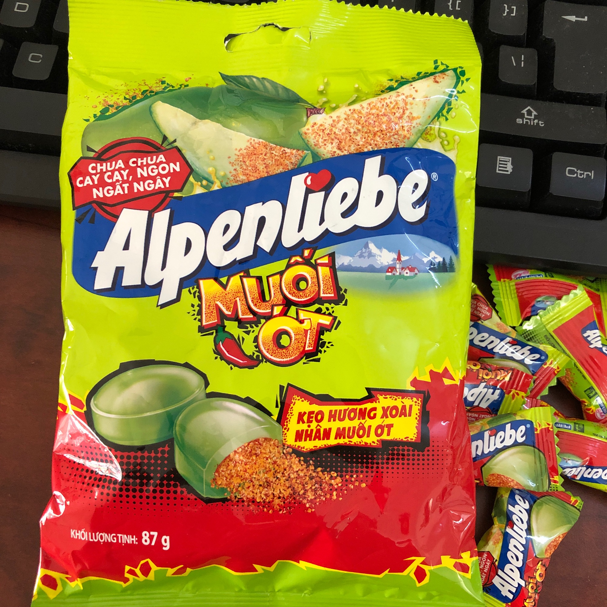 [HCM]1 gói kẹo alpenliebe hương xoài nhân muối ớt 30 viên