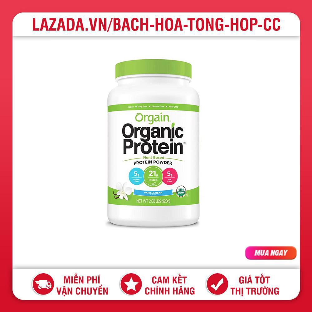 Bột Protein Orgain Organic Plant-Based Hương Vanila 920g Mỹ