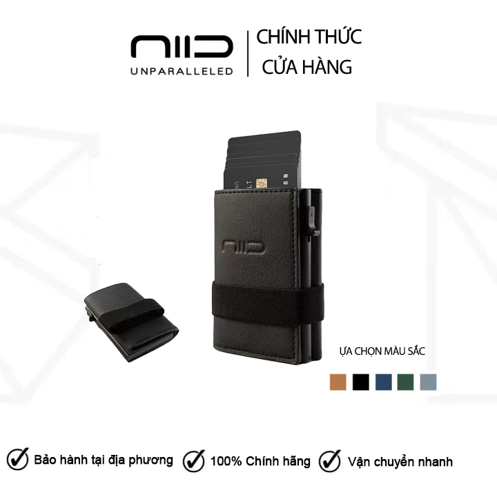 Ví niid ví giả da trượt mini thích hợp cho thẻ tín dụng/danh thiếp chính thức rfid-