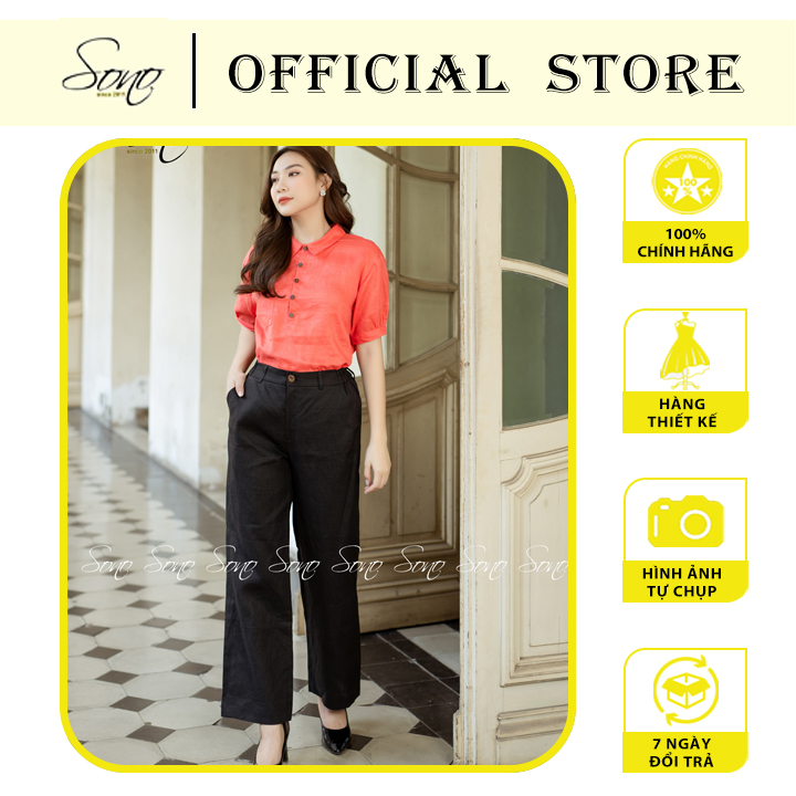 Sono - áo sơ mi chất liệu linen cổ trụ nhiều màu nhẹ nhàng dễ phối