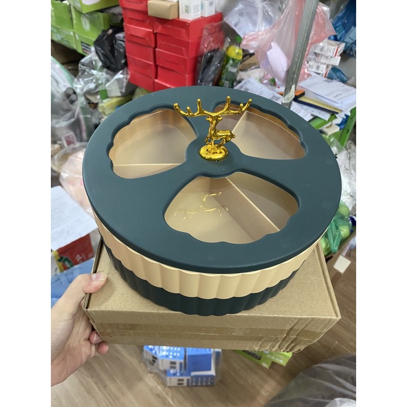 Khay Đựng Bánh Kẹo 2 Tầng, Khay Mứt Hình Hươu Sang Chảnh Lịch Sự
