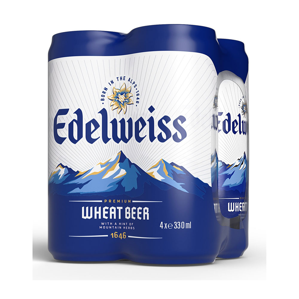 Lốc 4 lon bia tuyết - edelweiss 330ml/lon