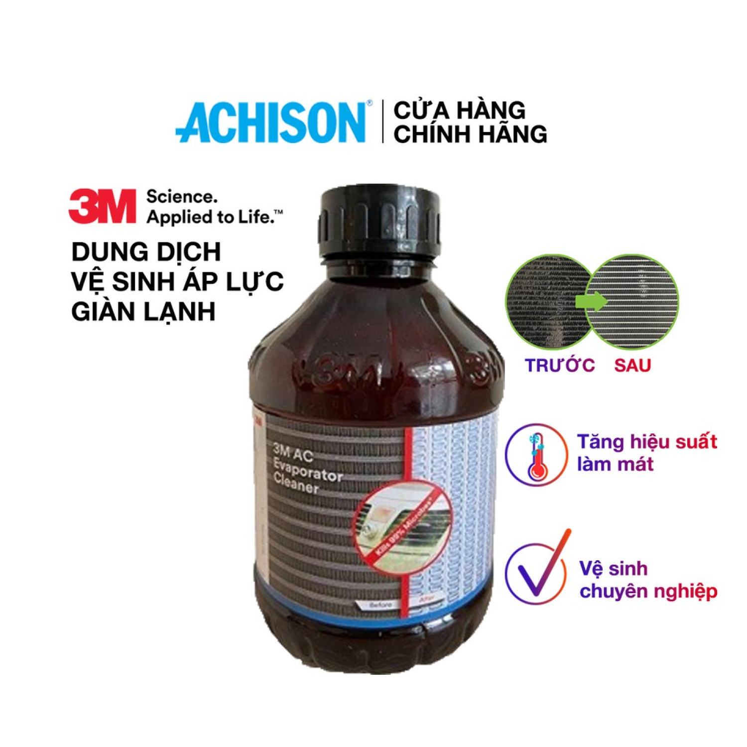 3m – dung dịch vệ sinh dàn lạnh ô tô 3m evaporator cleaner 1l