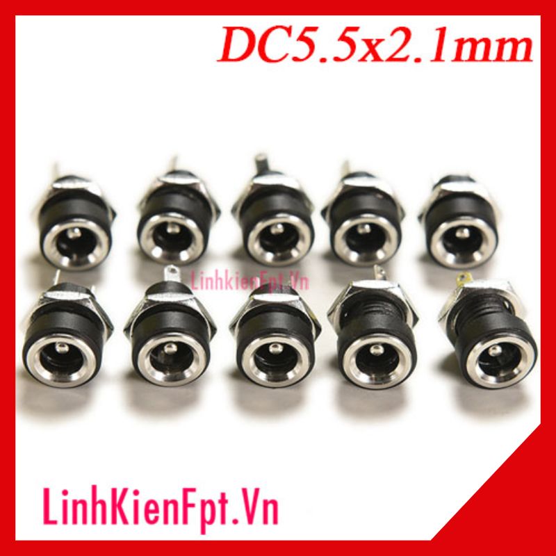 Combo 10 jack nguồn cái dc5.5x2.1mm v2