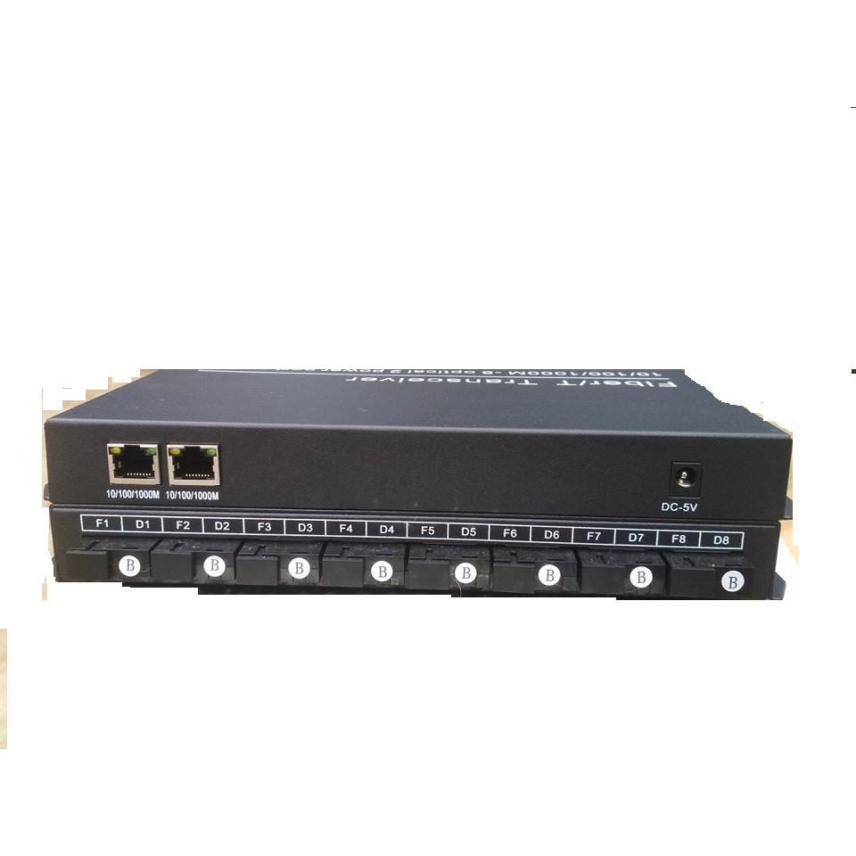 Switch quang 8 cổng quang gigabit chuẩn kết nối sc, 2 cổng mạng j45 10/100/1000mb. chuẩn a hoặc b hàng 99%