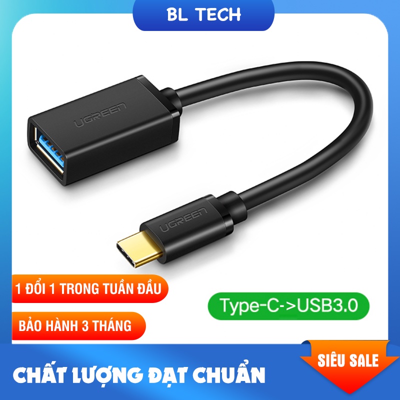 Cáp chuyển đổi chính hãng Ugreen OTG Type C sang USB nhanh bền đẹp truyền được dữ liệu