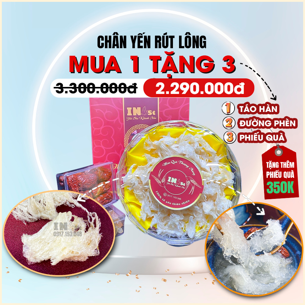 100g chân yến tinh chế loại 1 chân yến tinh chế nguyên chất - yến sào khánh hòa inest