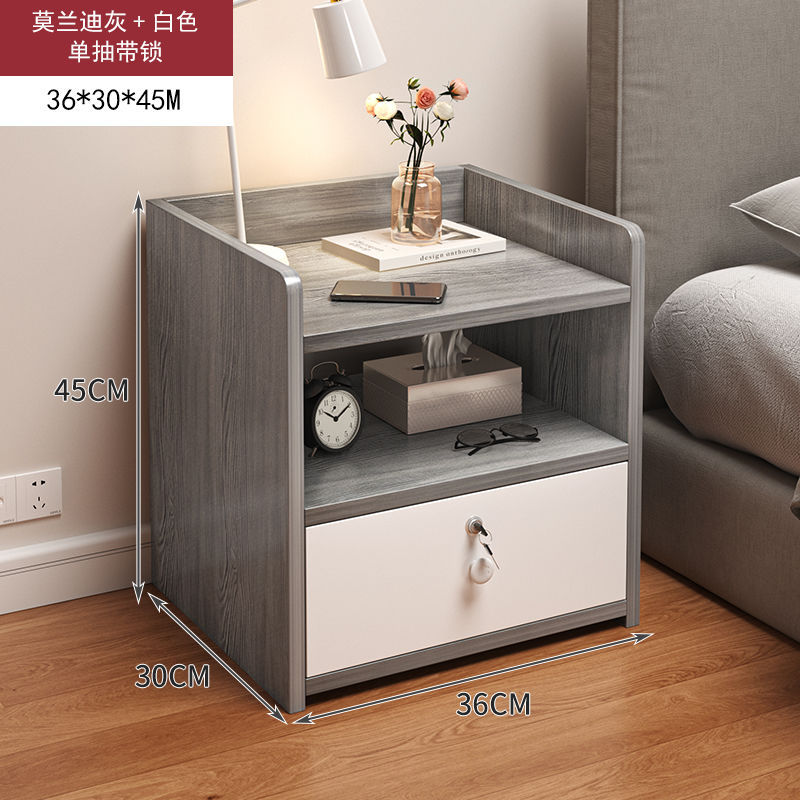 Tủ Để Đầu Giường Có Khóa, Tủ phòng ngủ mini, Trang Trí Phòng Ngủ Phong Cách Châu Âu, Tủ gỗ đầu giường, Kệ tủ có ngăn kéo, HONA SMART
