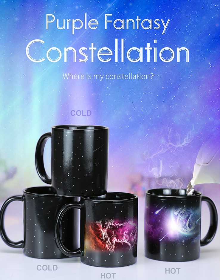 Ly cốc sứ có nắp lên hình 12 cung hoàng đạo khi cho nước nóng trên 60 độ