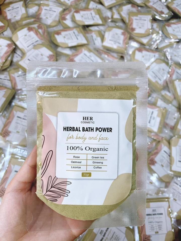 Bột Tắm Trắng Herbal Bath Powder Bột Tắm Dưỡng Trắng Thảo Dược Gói 50gr