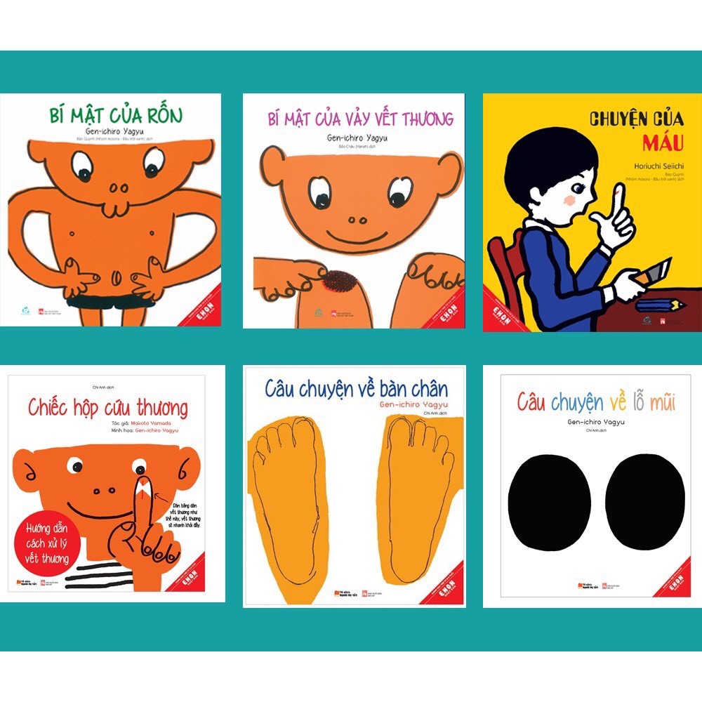 Sách 6 cuốn - Khoa học cơ thể người:Chiếc hộp cứu thương,câu chuyện lỗi mũi bàn chân,chuyện của máu,bí mật lỗ mũi,vảy vết thương