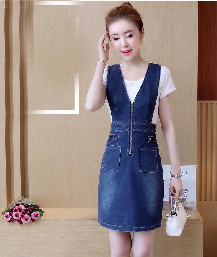 Đầm yếm jeans nữ d698