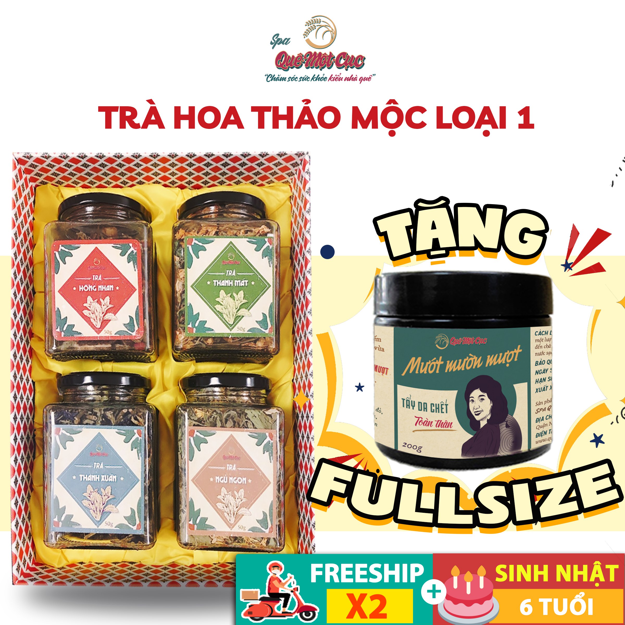 [HCM]Trà thảo mộc: trà hoa cúc trà giảm cân trà thải độc ngủ ngon giảm stress QUÊ MỘT CỤC 10g (handmade))