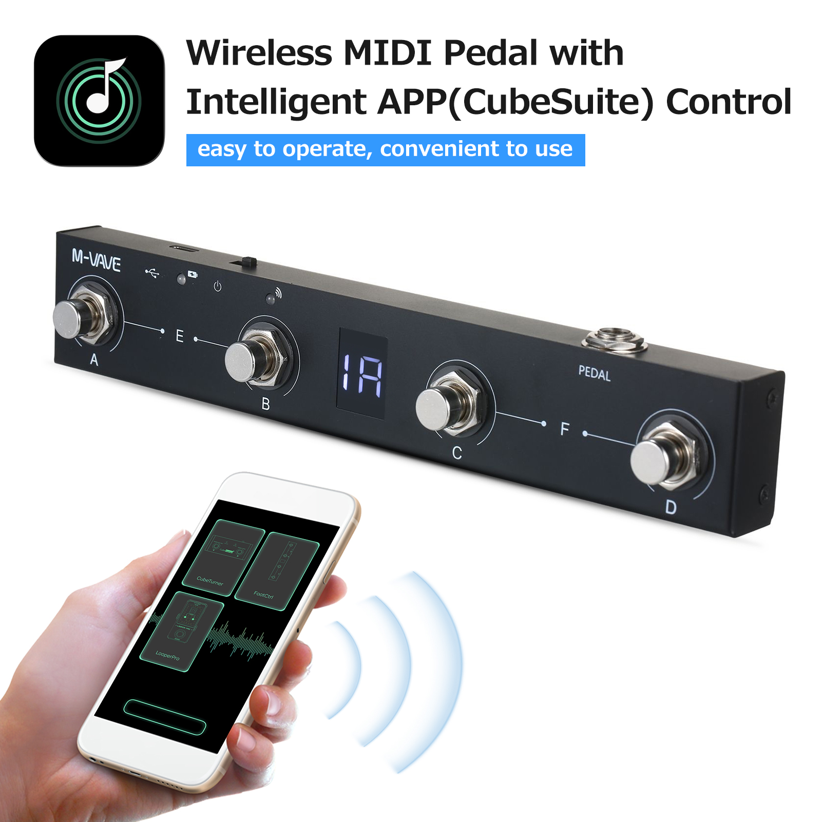 Bo yin m-vave chocolate bt wireless midi controller rechargeable 4 buttons portable midi foot controller pedal app control