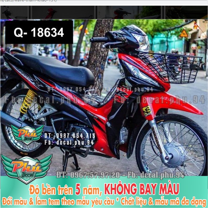 Tem rời wave RSX FI đỏ đen B mã 3