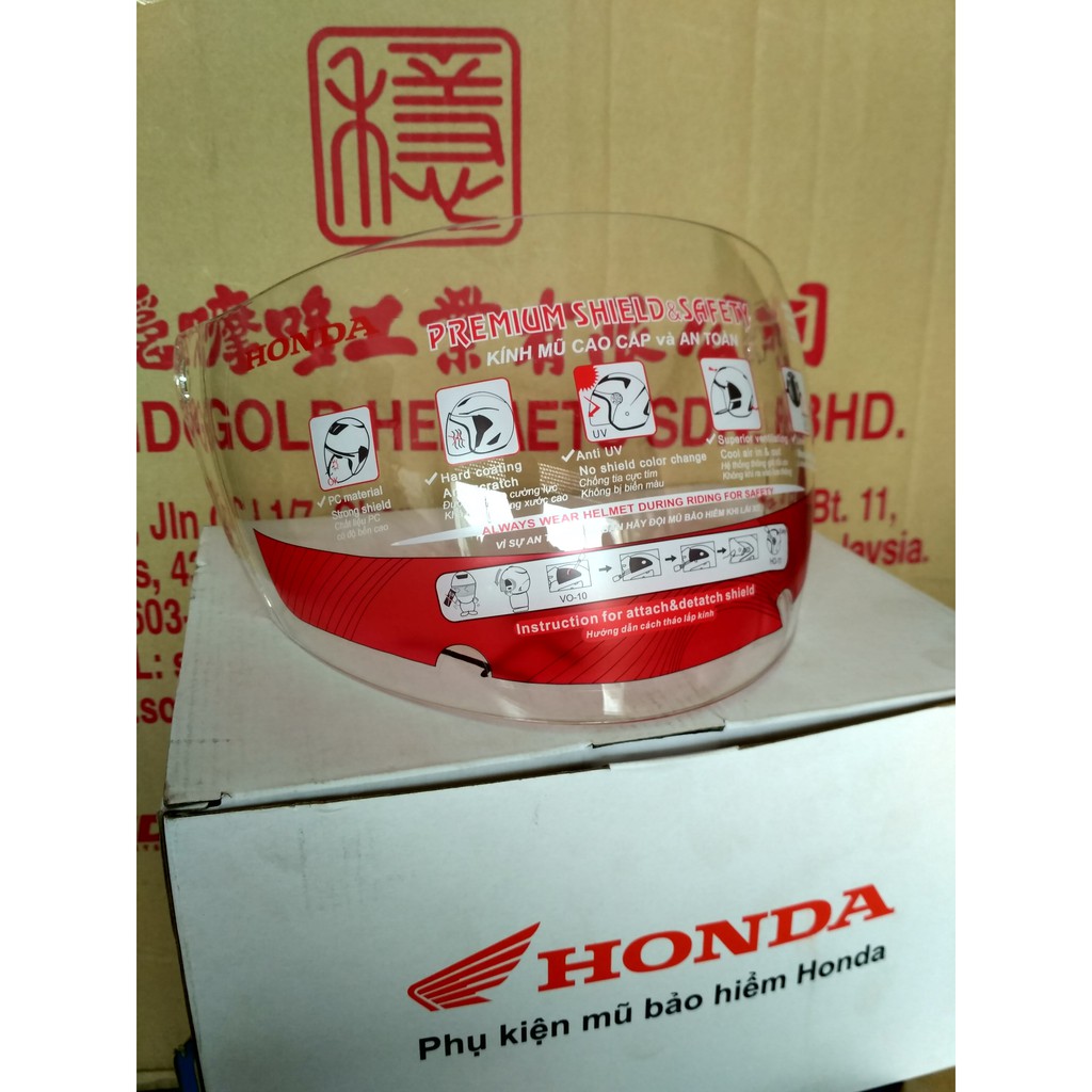 Kính mũ Bảo hiểm 3/4 đầu chính hãng Honda