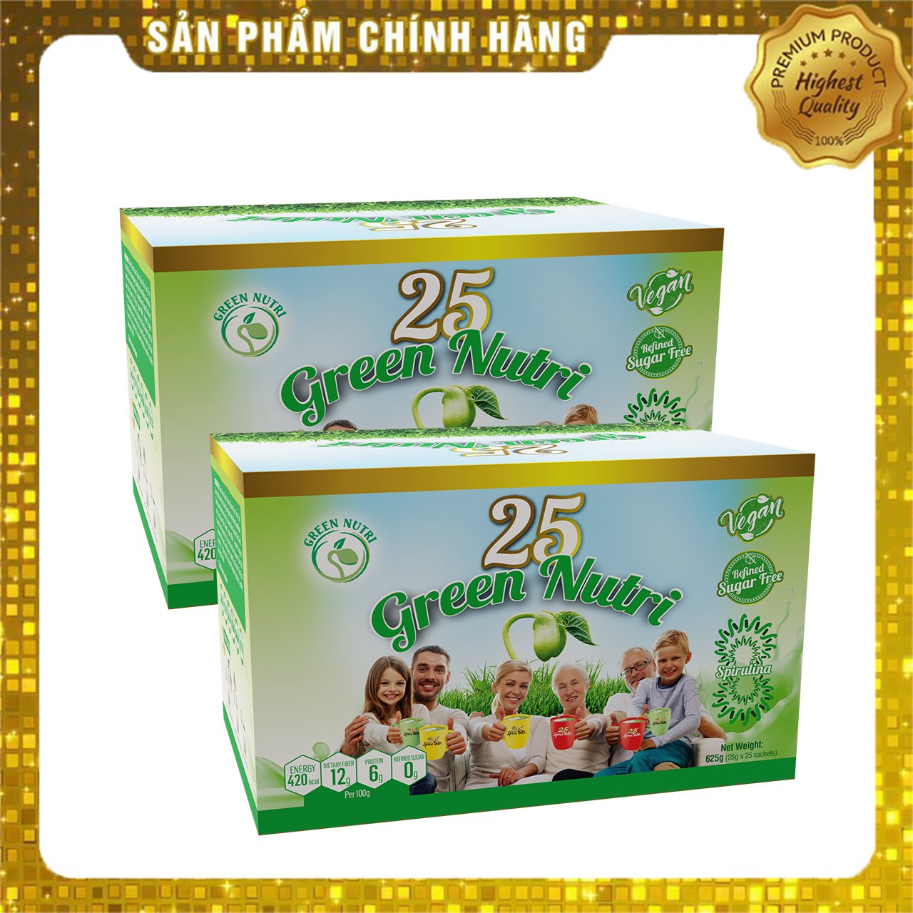 [HCM][ Chính Hãng ] Combo 2 hộp 625gram Sữa Hạt Ngũ Cốc 25 Green Nutri