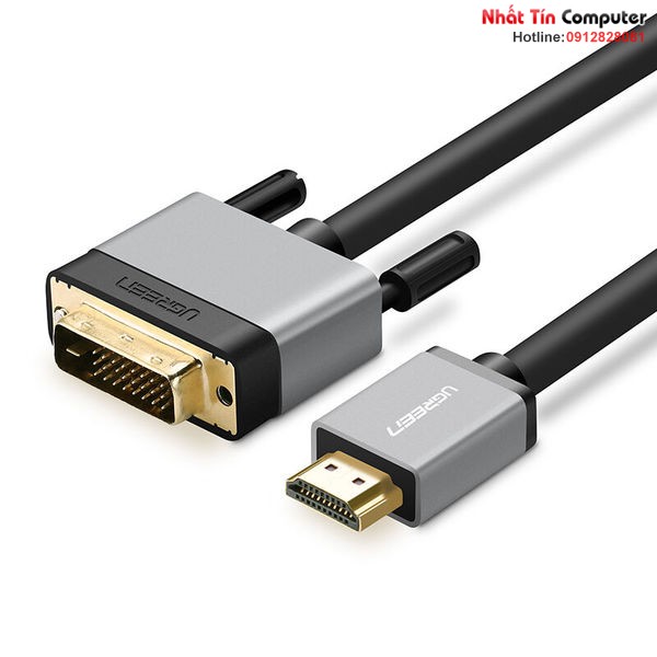 Cáp chuyển đổi HDMI to DVI (24+1) dài 8M Ugreen 20890 Chính Hãng