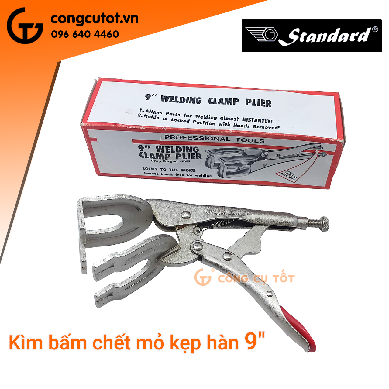 Kìm kẹp thợ hàn - Kìm chết mỏ kẹp hàn Standard 9 inch