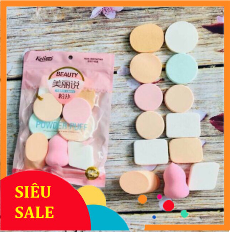 Set 13 Bông Mút Trang Điểm KELI Siêu Mềm Mịn